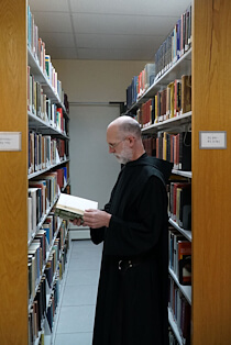 Monk in the library